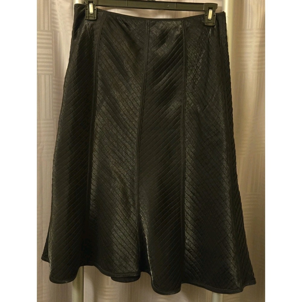 KM Collections By Milla Bell Skirt 10 Black Textured Tulip Below Knee (32x26.5)‎